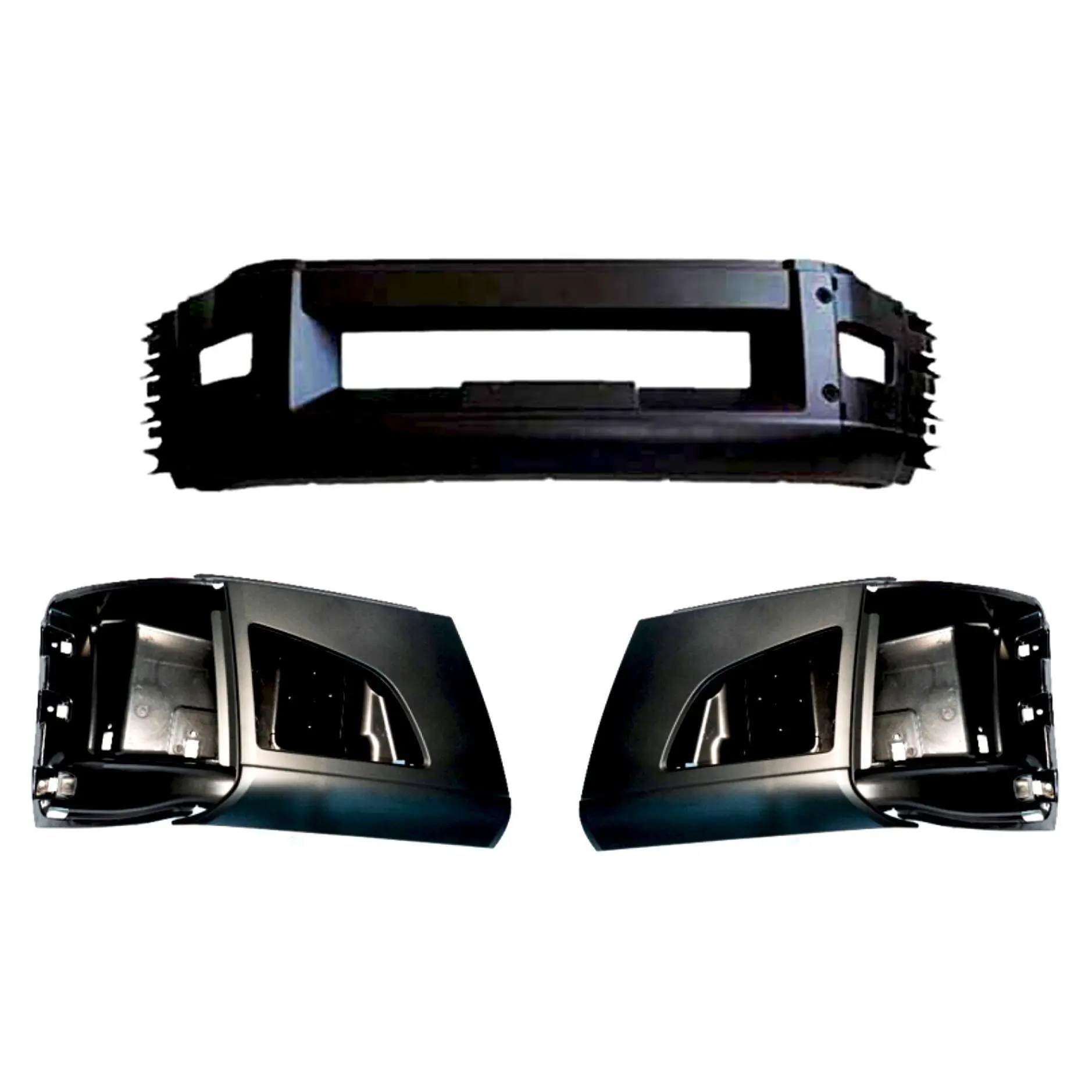 TORQUE Full Bumper Set (with Fog Light Holes) Replacement for 2018 + Volvo VNL Semi Trucks Driver Left Side Passenger Right Side RHD Front Center (TR452, TR456-L, TR456-R)