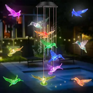 Hummingbird Solar Wind Chime lights, Wind Chimes Gifts for Mom Women Grandma,Color Changing Solar Hummingbird lights  for  Garden Yard Patio Windows Party Christmas Decor