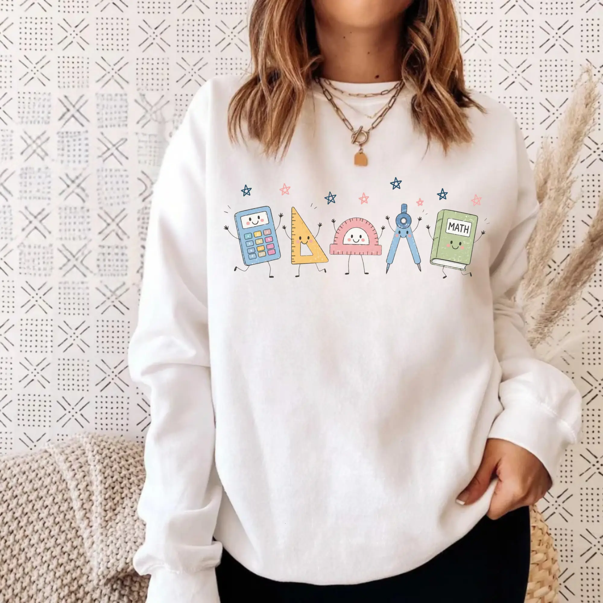 Funny Math Teacher Sweatshirt, Doodle Geometry Teacher Sweater, Middle School Math Teacher Gift, Back To School Math Educator Gift