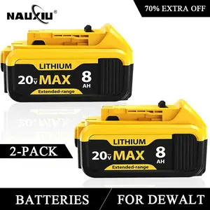 2-PACK 8.0Ah Replacement for Dewalt 20V Max  Lithium Batteries Compatible withDewalt Battery DCB208 DCB200 DCB206DCB205 DCB204 Cordless Power Tools