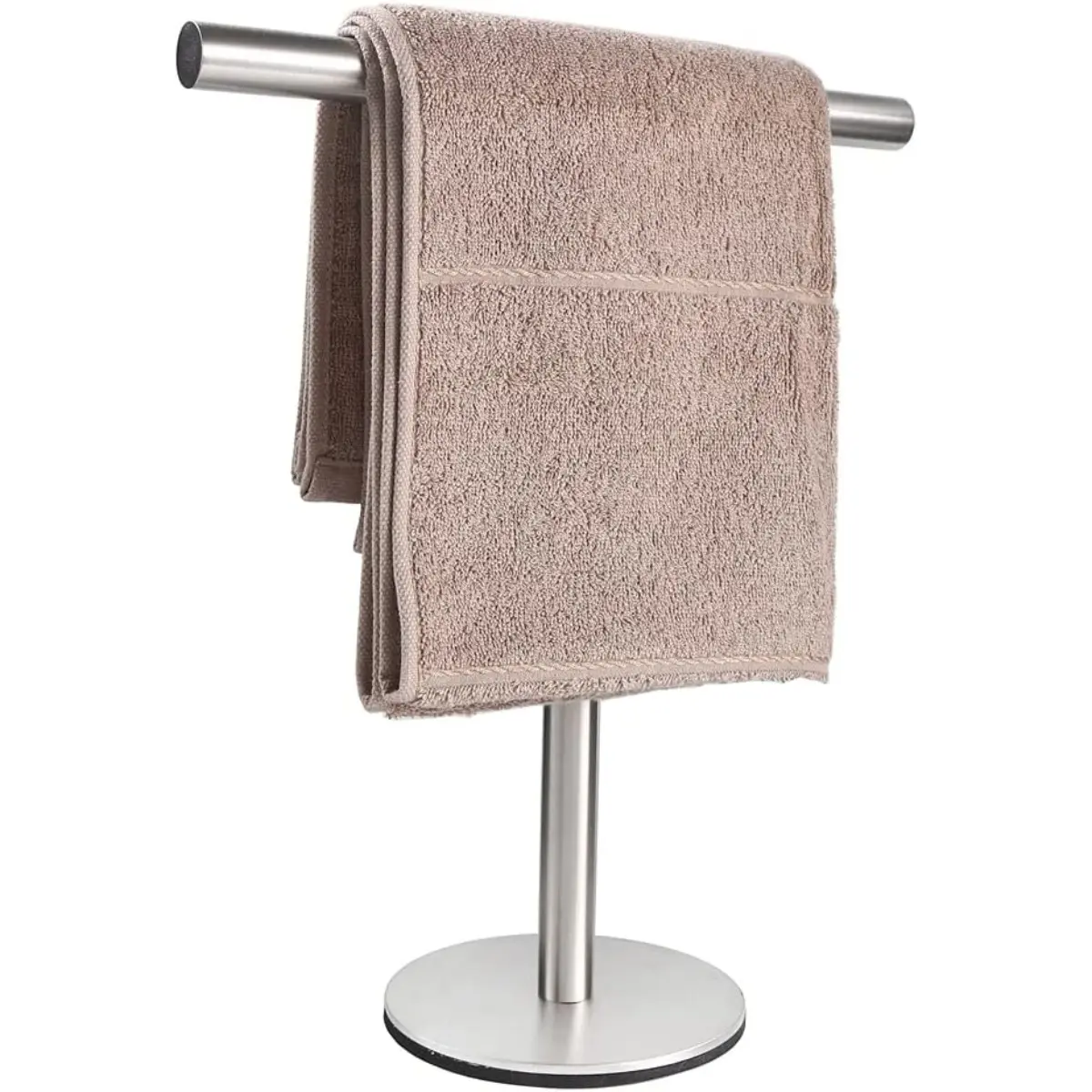 Bath Hand Towel Holder Standing, T-Shape Towel Bar Rack Stand, Stainless Steel Brushed Finish,Towel Bar for Bathroom,Kitchen Vanity Countertop