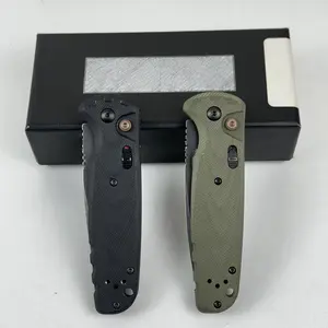 4300BK Folding Knife – D2 Battlewash Blade, G10 Handle, Button Lock EDC Tool for Camping, Hiking & Outdoor Use,Survival Tools, the best gift high-end quality and Neck Knife Gift Set