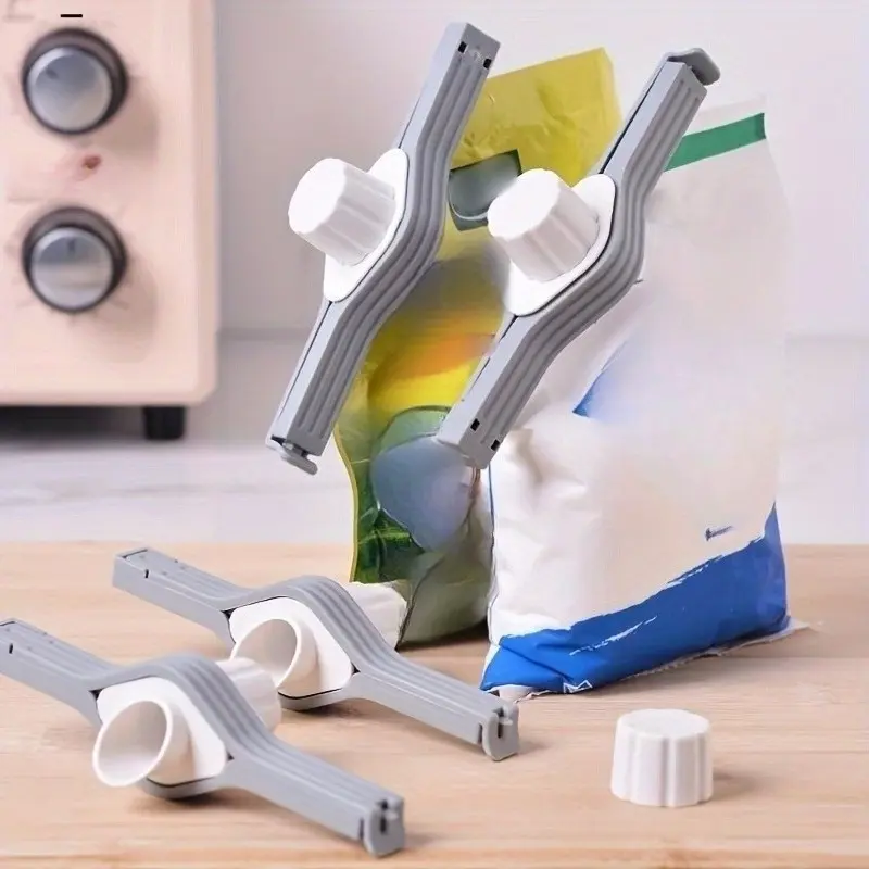 1/ 2/ 4pcs Japanese-style Sealing Clip With Outlet Mouth, Sealing Clip, Home Kitchen Snack Food Bag, Moisture-proof Clip, Food Preservation Clip, Kitchen Accessories, Kitchen Gadget