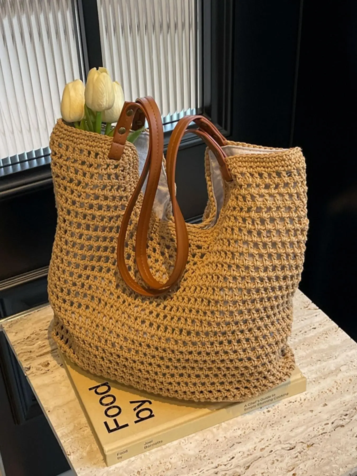 Women's Solid Color Large Capacity Tote Bag, Fashionable Shoulder Bag for Daily Used, Casual Trendy Versatile High-quality Daily Commuting Bag