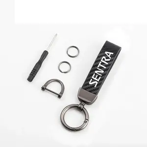 Nissan Sentra Carbon Fiber Car Keychain Set, Premium Auto Modification Key Fob with Screwdriver & Rings, Durable Design for Everyday Use