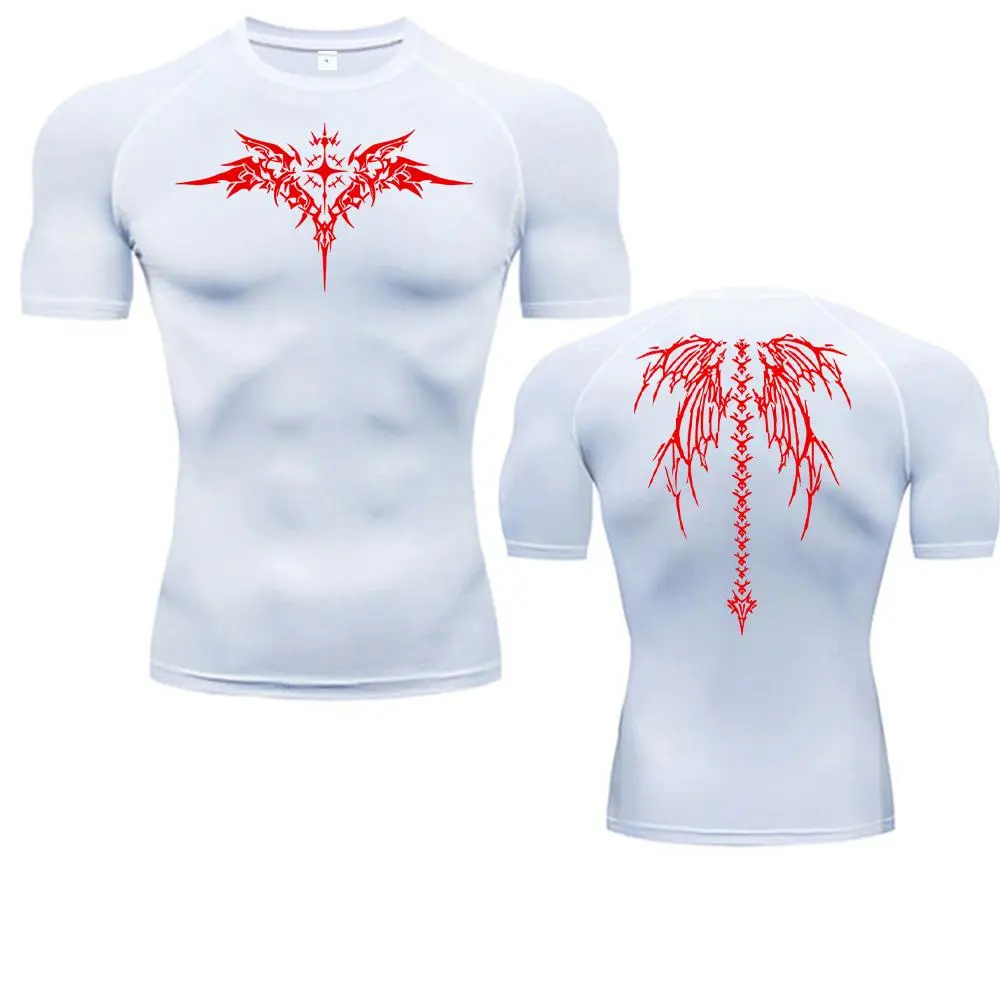 Chemise De Compression Imprimée Anime Pour Hommes T-Shirt De Course, Séchage Rapide, Vêtements De Sport Basketball Jersey