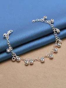 Silver Plated Bell Bead Bracelet For Women, Bohemian Style, Artistic Flair, Fashionable And Charming Jewelry, Jingling Sound, Suitable For Daily And Party Wear