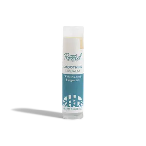 Rooted Beauty Smoothing Lip Balm - 100% Organic Mint Flavor with Chia Seed & Argan Oils for Hydrating & Protective Care