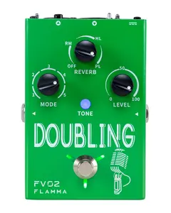 FLAMMA FV02 Vocal Processor Doubling Effects Pedal Voice Duplicate Vocal Effects Stompbox Mic Amplifier with Reverb Chorus Effects Support Multiple Vocal Modes for Vocalists Guitarists