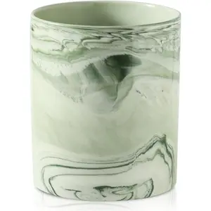7.2 inch Large Utensil Holder for Kitchen Counter, Marble Utensil Crock Spatula Holder for Countertop Cooking Tools Storage Caddy Farmhouse Kitchen Decor (Marble-Green)