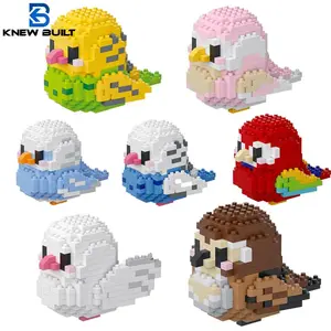 Colorful Parrot Micro Mini Building Blocks Assembly Toys 3D Model Bricks for Birds Funs Hands-on Ability Gift