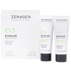 Zenagen Evolve Repair Travel Shampoo & Conditioner Kit - 2.5oz Nourishing Cleanser Set for Hair - US Haircare Cleansing