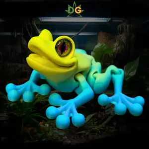 DG Color Shifting Tree Frog Flexi - 3D Printed Frog with Glass Eyes