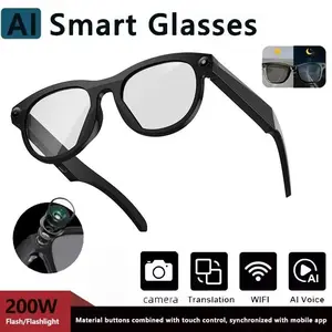 High Definition Ai 200w Camera Smart Glasses, Translation, Multi-Functional Bluetooth-compatible Call, Dual Speaker, Voice Assistant, Music Player, Wireless Smart Glasses