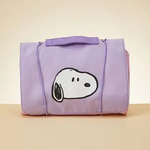 Snoopy Colorful Life Series Foldable Cosmetic Bag - Large Capacity Toiletries Cute Travel Portable Cosmetics Storage Waterproof Travel