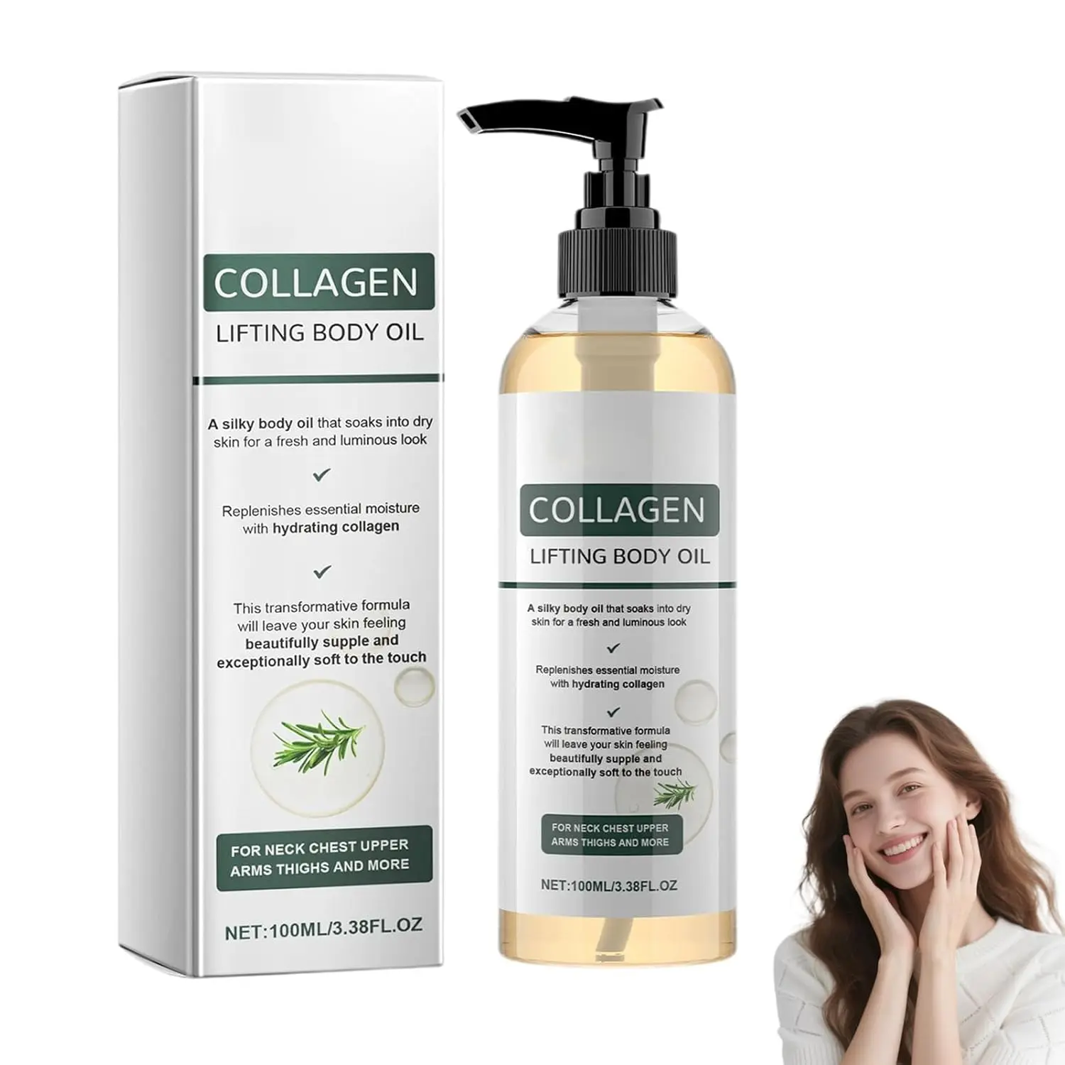 Orelvique Collagen Oil, Collagen Lifting Body Oil After Shower, Anti Aging Moisturizing Collagen Lifting Body Oil For Women & Men, Natural Anti-Wrinkle Serum for All Skin Types (1 Pack)