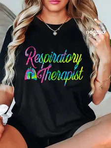 100% Cotton Respiratory Therapist RT Care Week Tie Dye Design T-Shirt