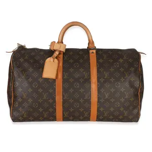 Pre-owned Louis Vuitton canvas Luggage NY152691 Monogram Keepall Bandouliere 50