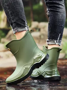 New Spring Style Rubber Rain Boots for Men, Casual Boots, Perfect for Gardening and Outdoor Activities! Simple, Non-slip, Waterproof, Slip-on, Lightweight, and Suitable for Camping, Fishing, Wading, and Everyday Walking.
