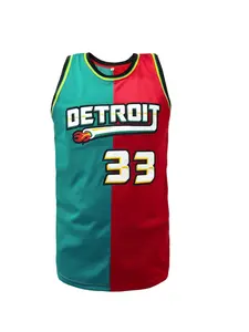 Men's Colorful Stripes & Number "33" Embroidery Basketball Jersey, Casual Breathable Sleeveless V Neck Basketball Top, Basketball Accessories for Men