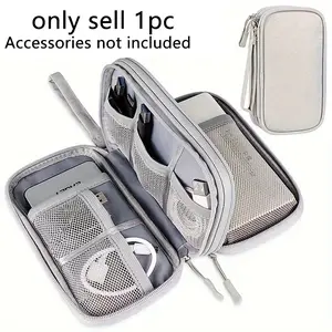 1pc Data cable storage bag Digital bag travel storage bag charger Mobile phone hard disk U disk multi-function storage bag travel storage pouch, waterproof electronic storage bag for fashion travel Travel Organizer Bag