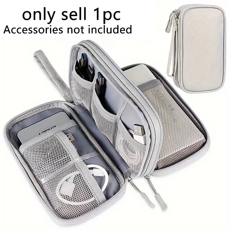 1pc Data cable storage bag Digital bag travel storage bag charger Mobile phone hard disk U disk multi-function storage bag travel storage pouch, waterproof electronic storage bag for fashion travel Travel Organizer Bag