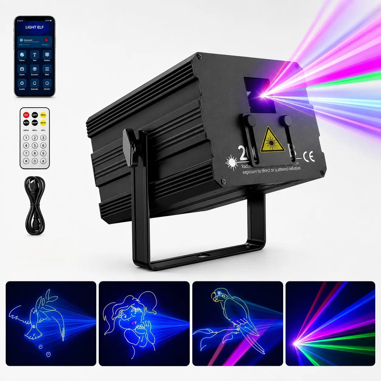Modern Laser Galaxy Projector Lights - App-Controlled, Music-Sync RGB DJ Lights with Custom Shapes & Colorful Glow, Unique Decor Room Accessories for Halloween, Home Events