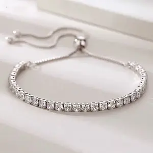 Fashionable Light Luxury, Exquisite Diamond Inlay, Crystal Push-Pull Bracelet