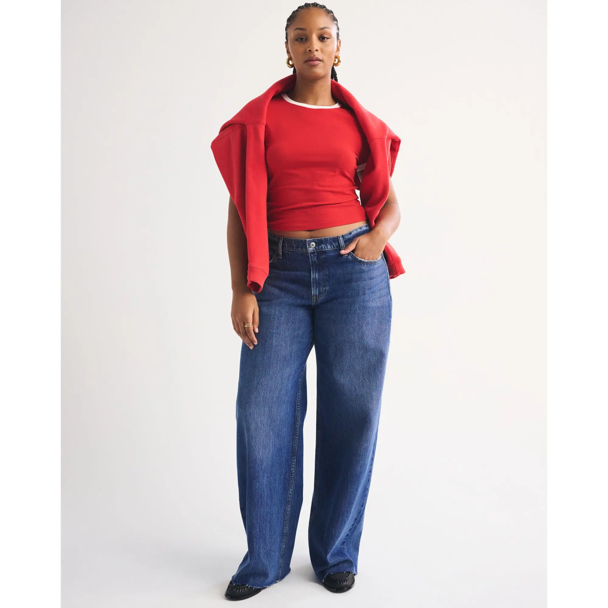 Abercrombie & Fitch Curve Love Low Rise Ultra Loose Jean
