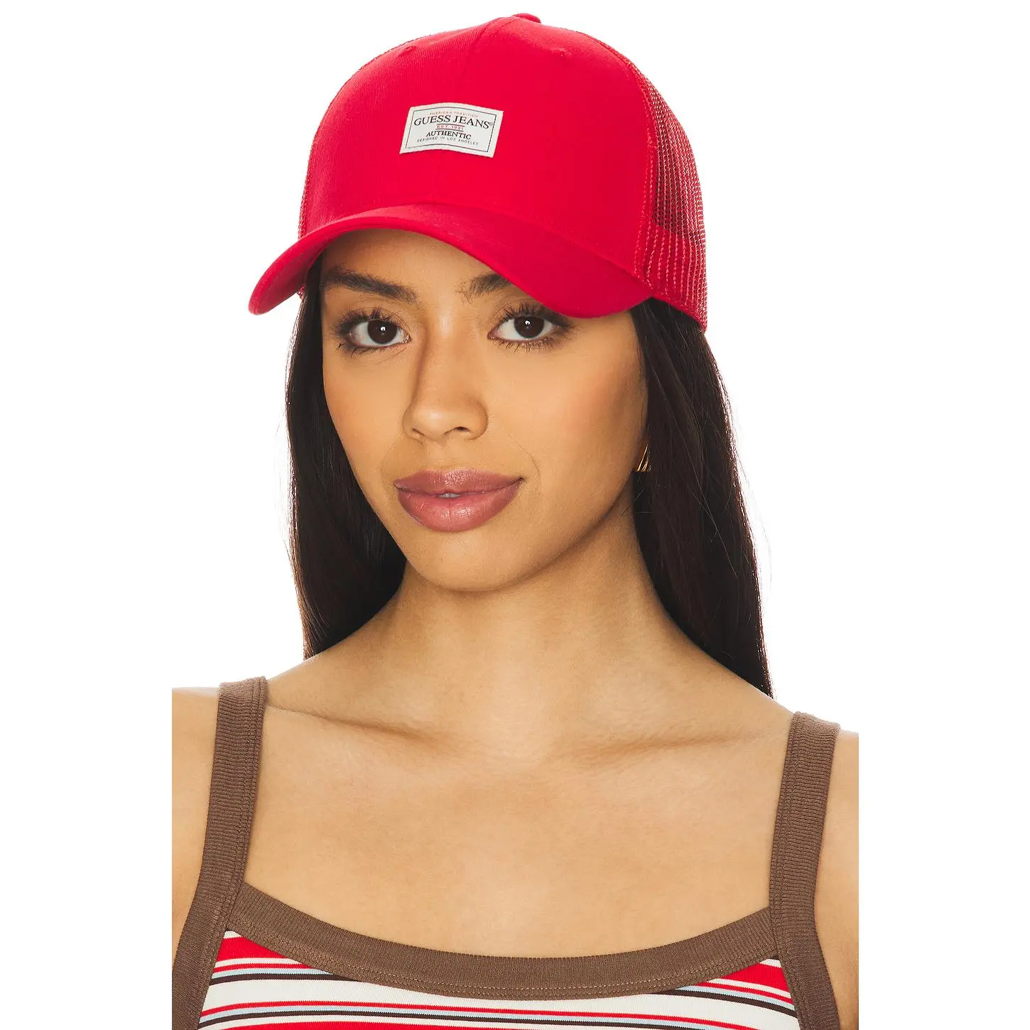 Guess Jeans Vintage Trucker Hat in Rugby Red Unisex - TikTok 