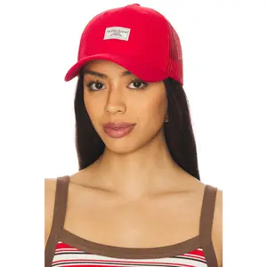 Guess Jeans Vintage Trucker Hat in Rugby Red Unisex