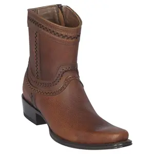 76B9940- Los Altos Boots European Square Toe Men's Ankle Boot Rage Skin Walnut