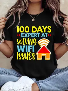 Funny 100 Days Expert At Solving WiFi Issues Teacher T-Shirt