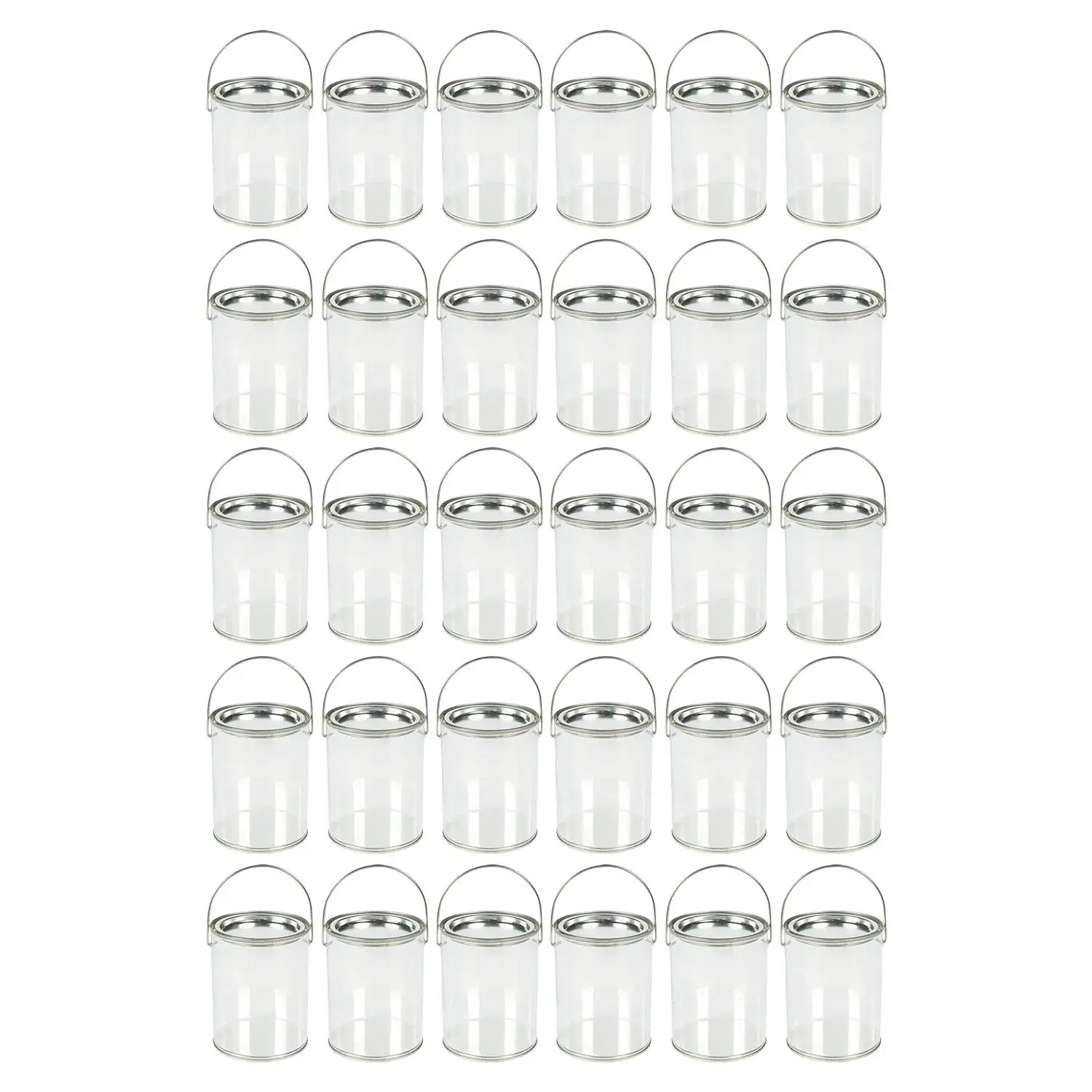 Bulk Clear Plastic Paint Bucket Containers - 30 Pc.