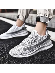 Men's Breathable Flyknit Sneakers, Lightweight Soft Sole Casual Running Shoes, Suitable for Daily Casual Wear