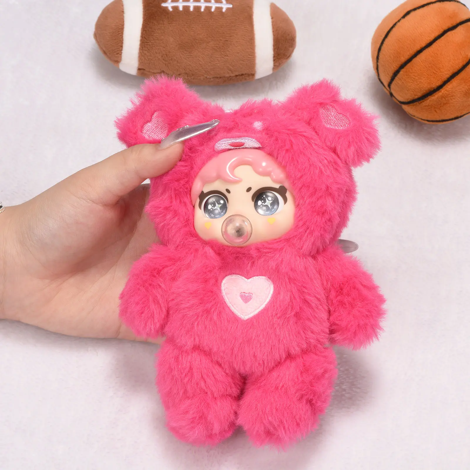Cute Fluffy Plush Doll Blind Box 1pc Random Color & Style, Plush Keychain Bag Hanging Charm Collectible Toy, Romantic Lovely Gift for Birthday Christmas Holiday