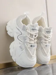Women's Chunky Dad Solid Color Sneakers for Casual Wear, Trendy Thick Sole Fashionable Sports Shoes, Thick Soled Sneakers, Sneakers Height Shoes, Versatile and Stylish Footwear
