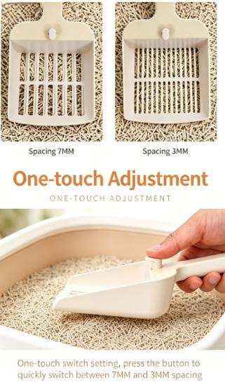 Thickened Large-Hole Adjustable 2-in-1 Cat Litter Scoop Cat Waste Sifting Scoop Cat Poop Scoop for Tofu Cat Litter Pet Litter Box Sifting Cleaning Scoop Oversized Sifting Litter Scoop Cat Litter Box Cat Litter Scoop  Cat stuff for indoor   Pet stuff