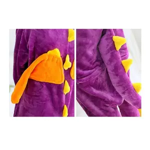 Adult Kids Cosplay Costumes Purple Dragon Onesies For Unisex Dance Fancy Pajamas Halloween Near Year Gift MN13