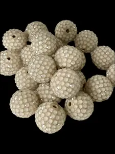 R32- LIGHT GRAY BEIGE (10PCS) 20mm Clear Jelly Bubblegum Acrylic Rhinestone Beads for DIY