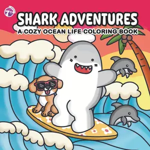 Shark Adventures: A Cozy Ocean Life Coloring Book for Teens Adults and Seniors Featuring Intricate and Playful Hand Drawn Shark Scenes