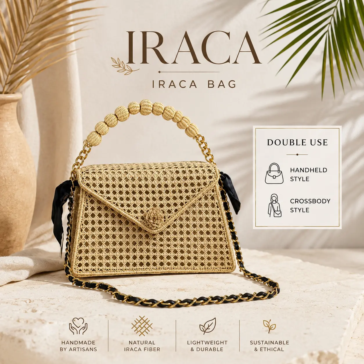 IRACA DUAL HANDLE CROSSBODY BAG