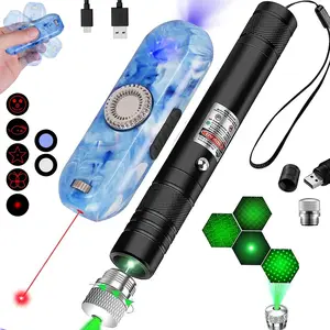 Rechargeable Pet Laser Toy Set, 8 Modes Including 5 Patterns, UV Light for Flea Detection, Light as Flashlight, Outdoor & Meeting Use, Laser Pointer