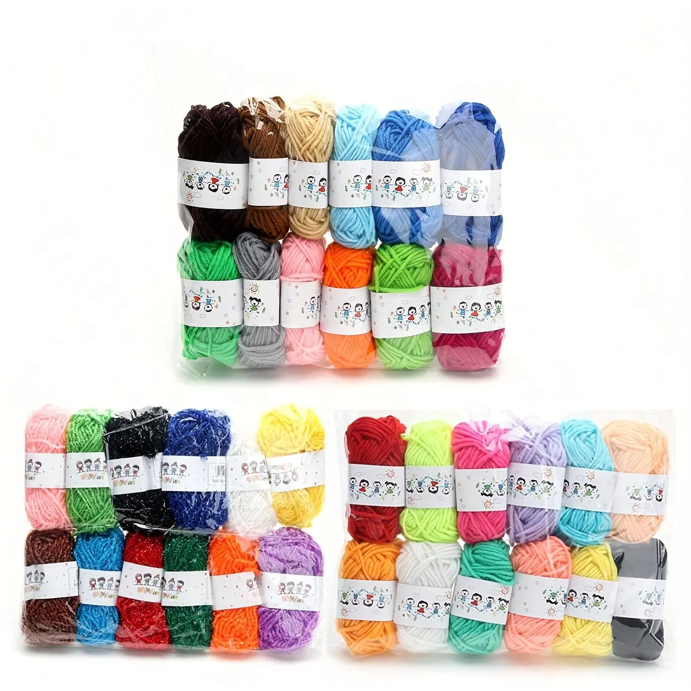 12pcs Mixed Color Crochet Knitting Yarn Set, Crochet Gift Kit, Crochet Supplies Kit, Including 3.5MM Crochet Hook, 5 Marking Needles & 6 Stitching Needles, Suitable for DIY Crafts, Sewing, Knitting & Crochet Acrylic 100% Random Colors & Packaging