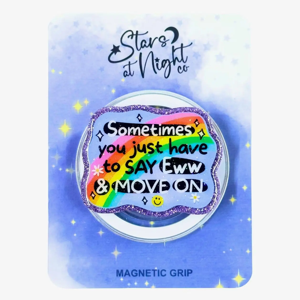 Glitter Phone Grip, Magnetic MagSafe, Adhesive Stick-On Holder