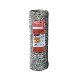 Mat 24in. x 150 2in. Mesh Hexagonal Poultry Netting, Galvanized, Reinforced, Fencing Use, Galvanized Wire