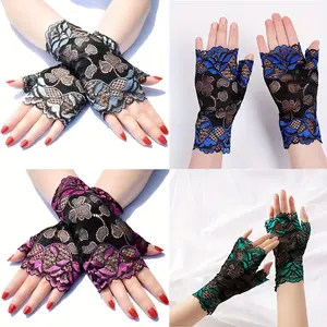 4 Pairs of Chic Women's Short Fingerless Lace Gloves - Breathable, Thin, Decorative, and Sun Protective for Spring and Summer