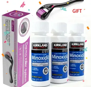 Kirkland’s 3-Month Hair & Beard Boost Kit with Minoxidil & Derma Roller, Clinically Validated Formula, Boosts Absorption for Visibly Thicker Growth