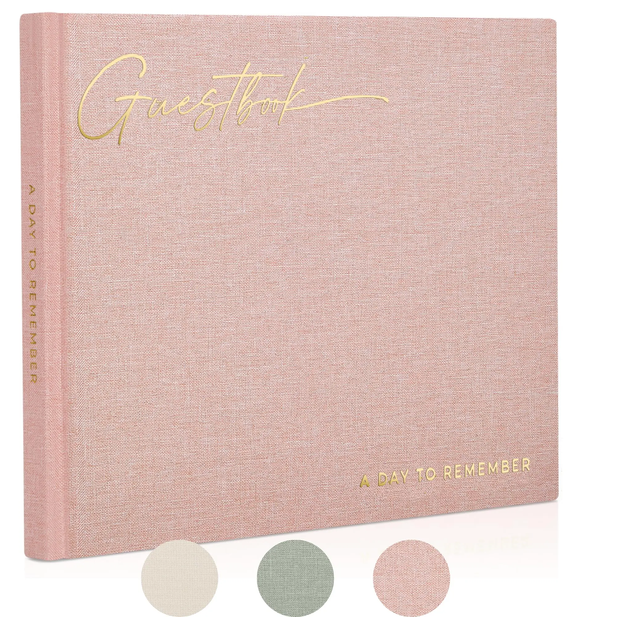 Beautiful Wedding Guest Book with Stylish Cover, Gold Foil Lettering, 50 Blank Sheets & Smart Bookmark Ribbon - Perfect for Any Occasion