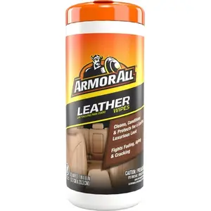 Armor All Leather Care Automotive Wipes - 30 Count for Cleaning Conditioning & Protecting Leather with Luxurious Look